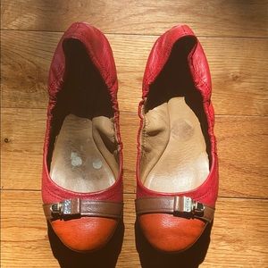 COPY - Coach flats in Orange, Red, Tan & Gold